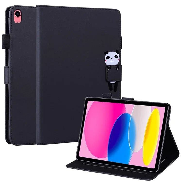 For iPad 10.9 (2022) Leather Case Animal Pattern Card Holder Stand Tablet Cover