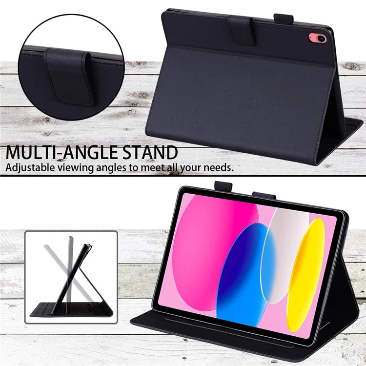 For iPad 10.9 (2022) Leather Case Animal Pattern Card Holder Stand Tablet Cover