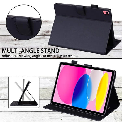 For iPad 10.9 (2022) Leather Case Animal Pattern Card Holder Stand Tablet Cover