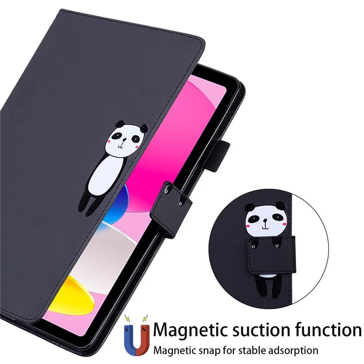 For iPad 10.9 (2022) Leather Case Animal Pattern Card Holder Stand Tablet Cover
