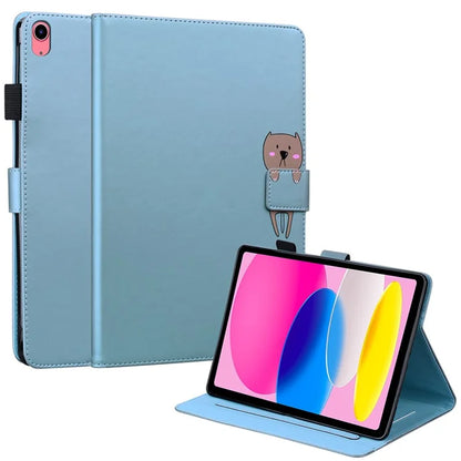 For iPad 10.9 (2022) Leather Case Animal Pattern Card Holder Stand Tablet Cover