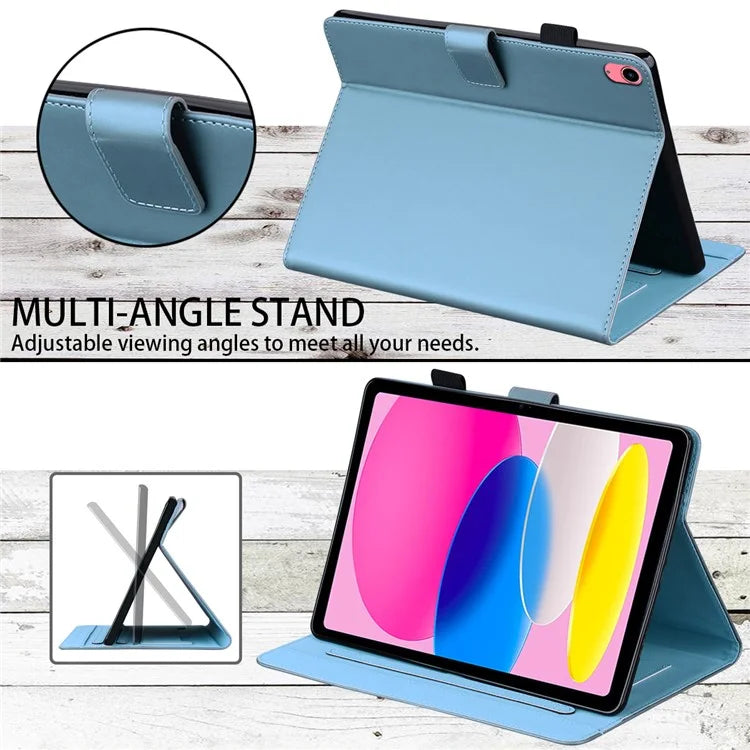 For iPad 10.9 (2022) Leather Case Animal Pattern Card Holder Stand Tablet Cover