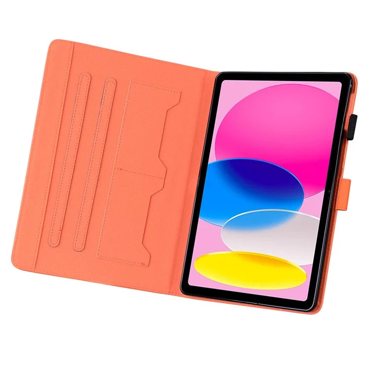 For iPad 10.9 (2022) Leather Case Animal Pattern Card Holder Stand Tablet Cover