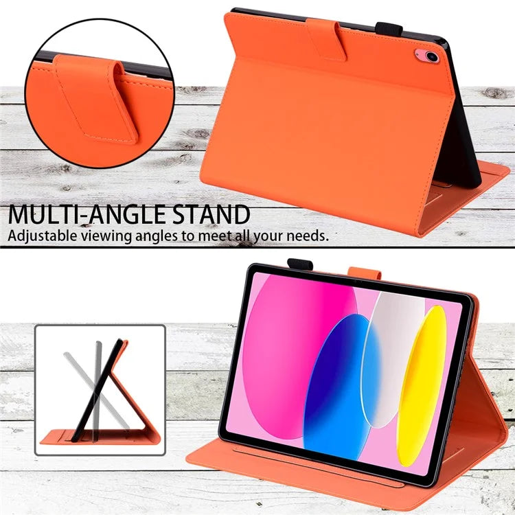 For iPad 10.9 (2022) Leather Case Animal Pattern Card Holder Stand Tablet Cover
