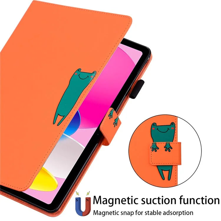 For iPad 10.9 (2022) Leather Case Animal Pattern Card Holder Stand Tablet Cover