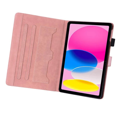 For iPad 10.9 (2022) Leather Case Animal Pattern Card Holder Stand Tablet Cover