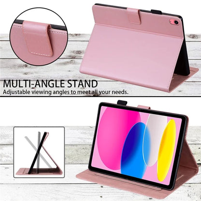 For iPad 10.9 (2022) Leather Case Animal Pattern Card Holder Stand Tablet Cover