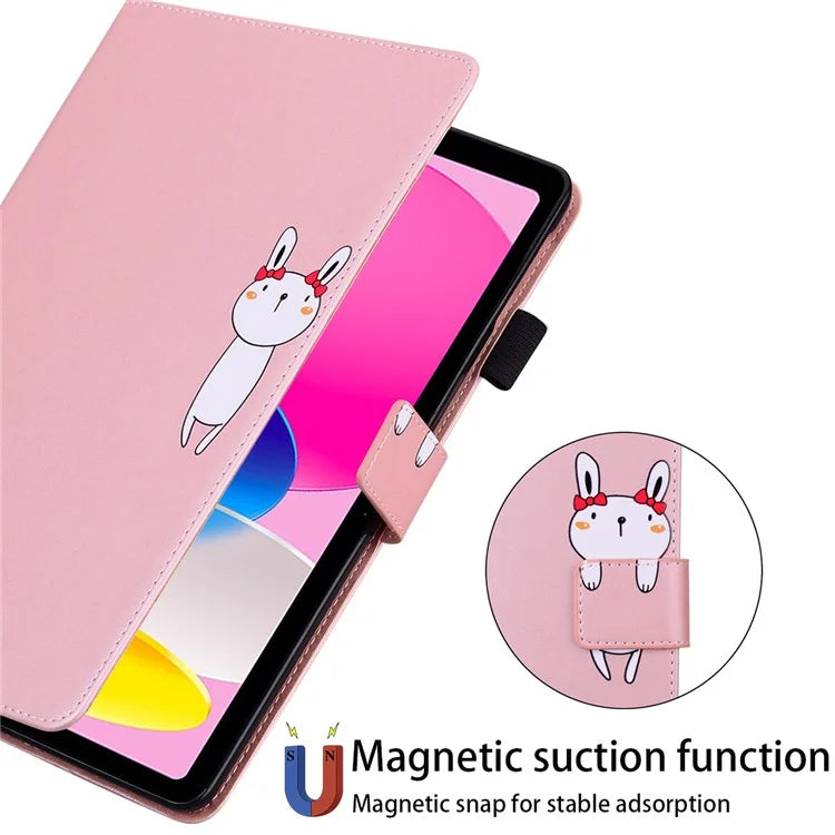 For iPad 10.9 (2022) Leather Case Animal Pattern Card Holder Stand Tablet Cover