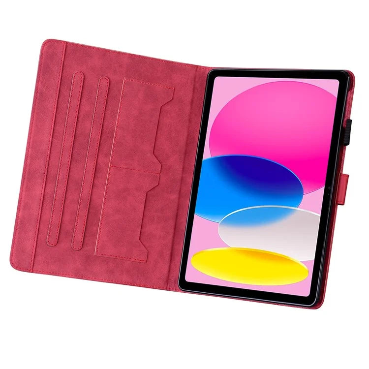 For iPad 10.9 (2022) Leather Case Animal Pattern Card Holder Stand Tablet Cover