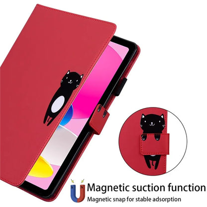 For iPad 10.9 (2022) Leather Case Animal Pattern Card Holder Stand Tablet Cover