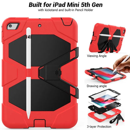 For iPad mini 4 / mini (2019) 7.9 inch Kickstand Case Tablet Case with PET Screen Protector