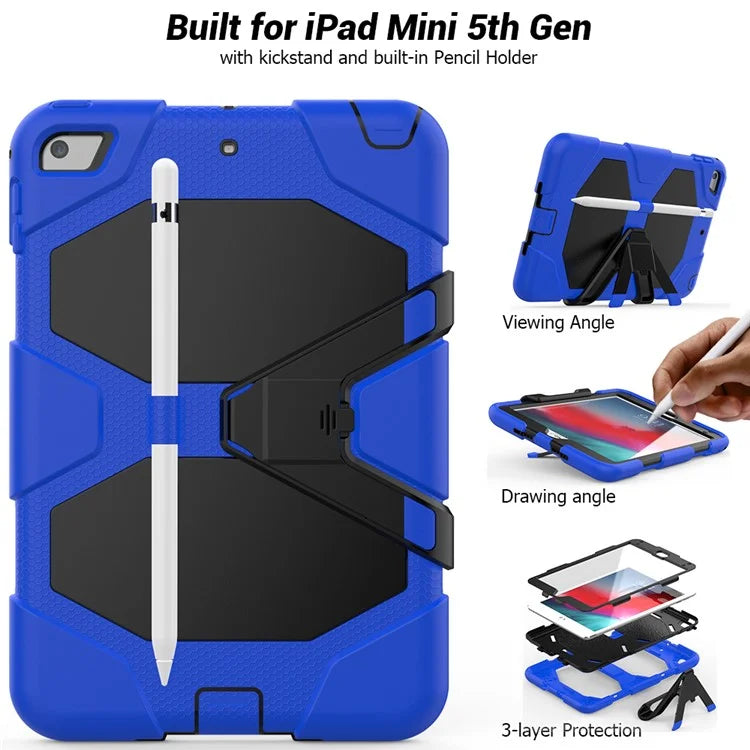For iPad mini 4 / mini (2019) 7.9 inch Kickstand Case Tablet Case with PET Screen Protector