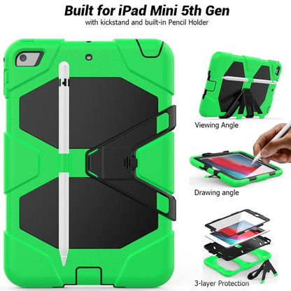 For iPad mini 4 / mini (2019) 7.9 inch Kickstand Case Tablet Case with PET Screen Protector
