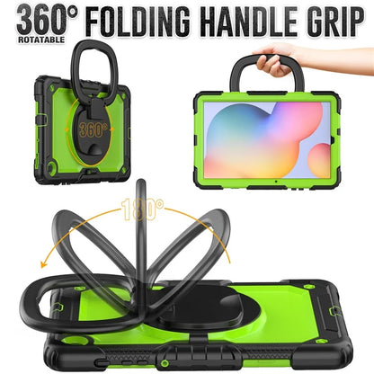 For Samsung Galaxy Tab S6 Lite (2024) / S6 Lite (2022) / S6 Lite (2020) P610 P615 P613 P619 Case Tablet Kickstand Cover+Yellowgreen PC