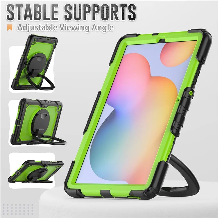 For Samsung Galaxy Tab S6 Lite (2024) / S6 Lite (2022) / S6 Lite (2020) P610 P615 P613 P619 Case Tablet Kickstand Cover+Yellowgreen PC