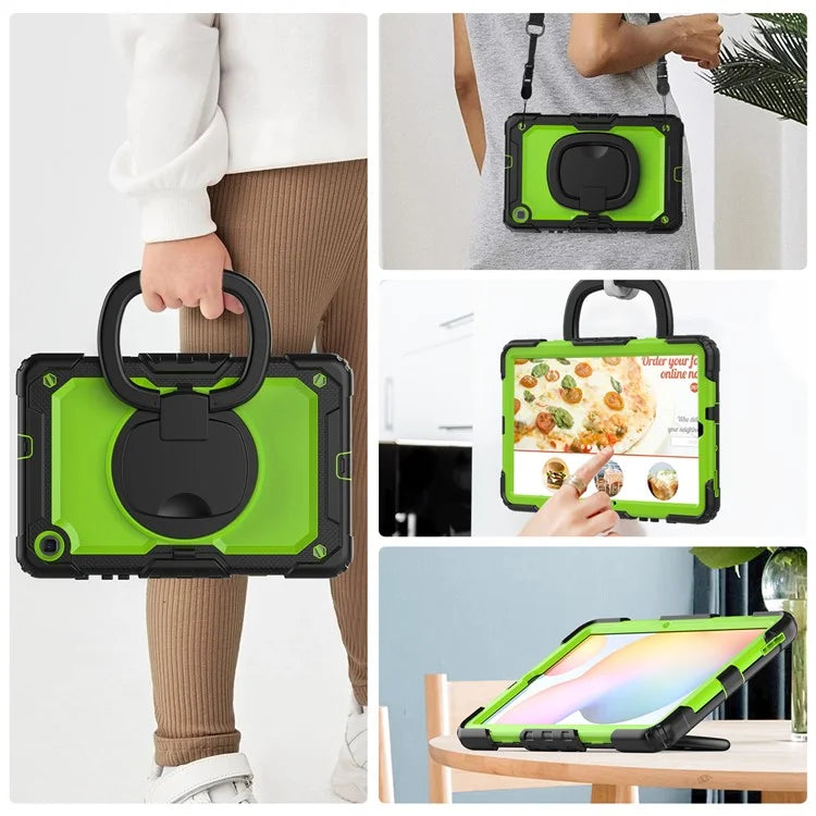 For Samsung Galaxy Tab S6 Lite (2024) / S6 Lite (2022) / S6 Lite (2020) P610 P615 P613 P619 Case Tablet Kickstand Cover+Yellowgreen PC