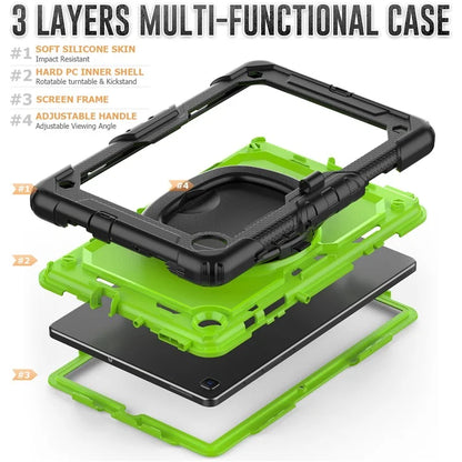 For Samsung Galaxy Tab S6 Lite (2024) / S6 Lite (2022) / S6 Lite (2020) P610 P615 P613 P619 Case Tablet Kickstand Cover+Yellowgreen PC