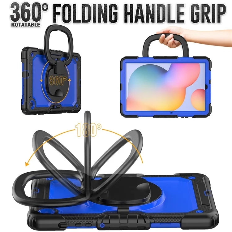For Samsung Galaxy Tab S6 Lite (2024) / S6 Lite (2022) / S6 Lite (2020) P610 P615 P613 P619 Case Tablet Kickstand Cover+Dark Blue PC