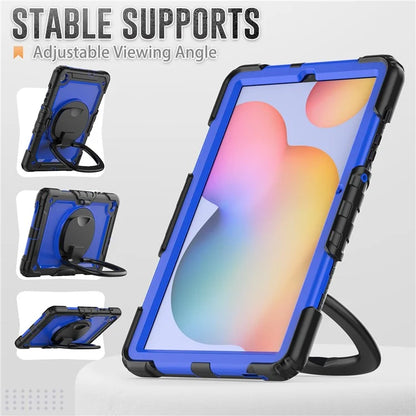For Samsung Galaxy Tab S6 Lite (2024) / S6 Lite (2022) / S6 Lite (2020) P610 P615 P613 P619 Case Tablet Kickstand Cover+Dark Blue PC