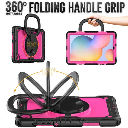 For Samsung Galaxy Tab S6 Lite (2024) / S6 Lite (2022) / S6 Lite (2020) P610 P615 P613 P619 Case Tablet Kickstand Cover+Rose PC