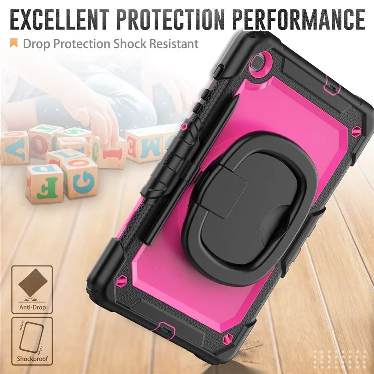 For Samsung Galaxy Tab S6 Lite (2024) / S6 Lite (2022) / S6 Lite (2020) P610 P615 P613 P619 Case Tablet Kickstand Cover+Rose PC