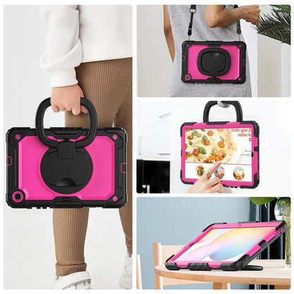 For Samsung Galaxy Tab S6 Lite (2024) / S6 Lite (2022) / S6 Lite (2020) P610 P615 P613 P619 Case Tablet Kickstand Cover+Rose PC