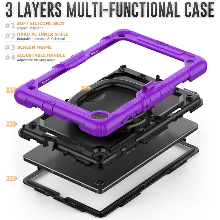 For Samsung Galaxy Tab S6 Lite (2024) / S6 Lite (2022) / S6 Lite (2020) P610 P615 P613 P619 Case Tablet Kickstand Cover with Shoulder Strap