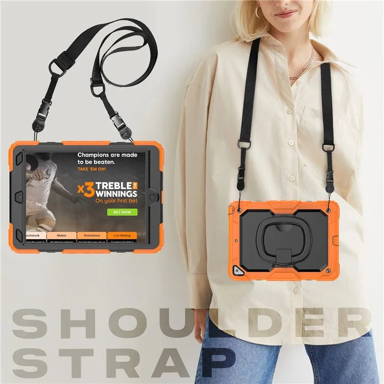 For iPad Pro 10.5-inch (2017) / Air 10.5 inch (2019) Case Handle Grip Kickstand Tablet Cover with Shoulder Strap