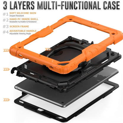 For iPad Pro 10.5-inch (2017) / Air 10.5 inch (2019) Case Handle Grip Kickstand Tablet Cover with Shoulder Strap