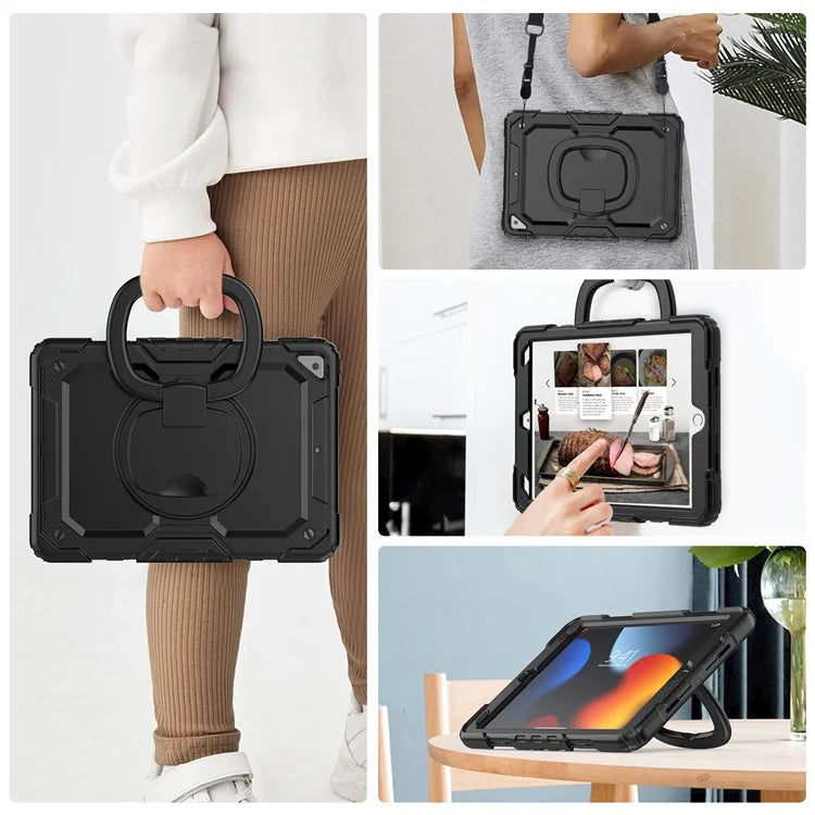 For iPad Pro 10.5-inch (2017) / Air 10.5 inch (2019) Case Handle Grip Kickstand Tablet Cover with Shoulder Strap