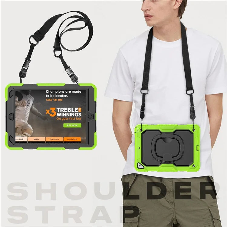 For iPad Pro 10.5-inch (2017) / Air 10.5 inch (2019) Case Handle Grip Kickstand Tablet Cover with Shoulder Strap