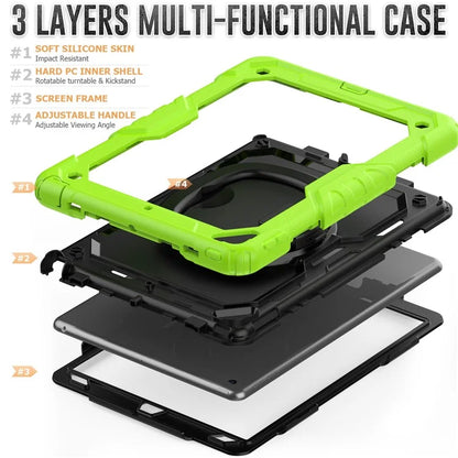 For iPad Pro 10.5-inch (2017) / Air 10.5 inch (2019) Case Handle Grip Kickstand Tablet Cover with Shoulder Strap