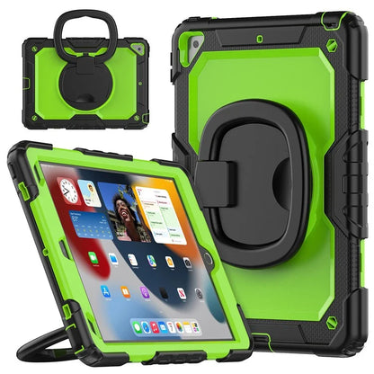 For iPad Pro 10.5-inch (2017) / Air 10.5 inch (2019) Case Handle Grip Kickstand Tablet Cover with Shoulder Strap+Yellowgreen PC