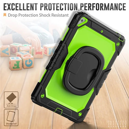 For iPad Pro 10.5-inch (2017) / Air 10.5 inch (2019) Case Handle Grip Kickstand Tablet Cover with Shoulder Strap+Yellowgreen PC