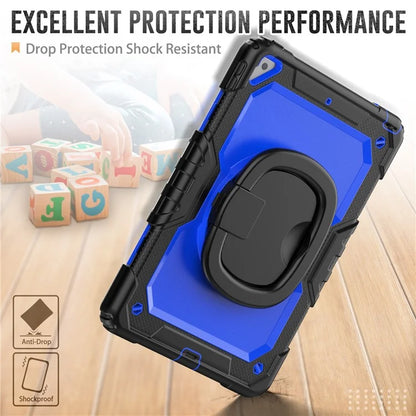 For iPad Pro 10.5-inch (2017) / Air 10.5 inch (2019) Case Handle Grip Kickstand Tablet Cover with Shoulder Strap+Dark Blue PC
