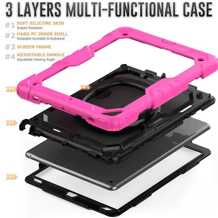 For iPad Pro 10.5-inch (2017) / Air 10.5 inch (2019) Case Handle Grip Kickstand Tablet Cover with Shoulder Strap
