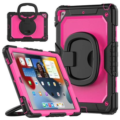 For iPad Pro 10.5-inch (2017) / Air 10.5 inch (2019) Case Handle Grip Kickstand Tablet Cover with Shoulder Strap+Rose PC