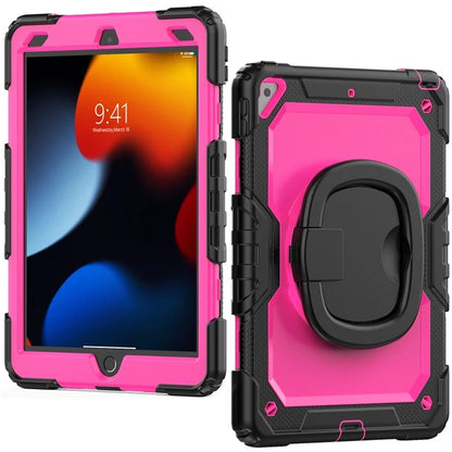 For iPad Pro 10.5-inch (2017) / Air 10.5 inch (2019) Case Handle Grip Kickstand Tablet Cover with Shoulder Strap+Rose PC