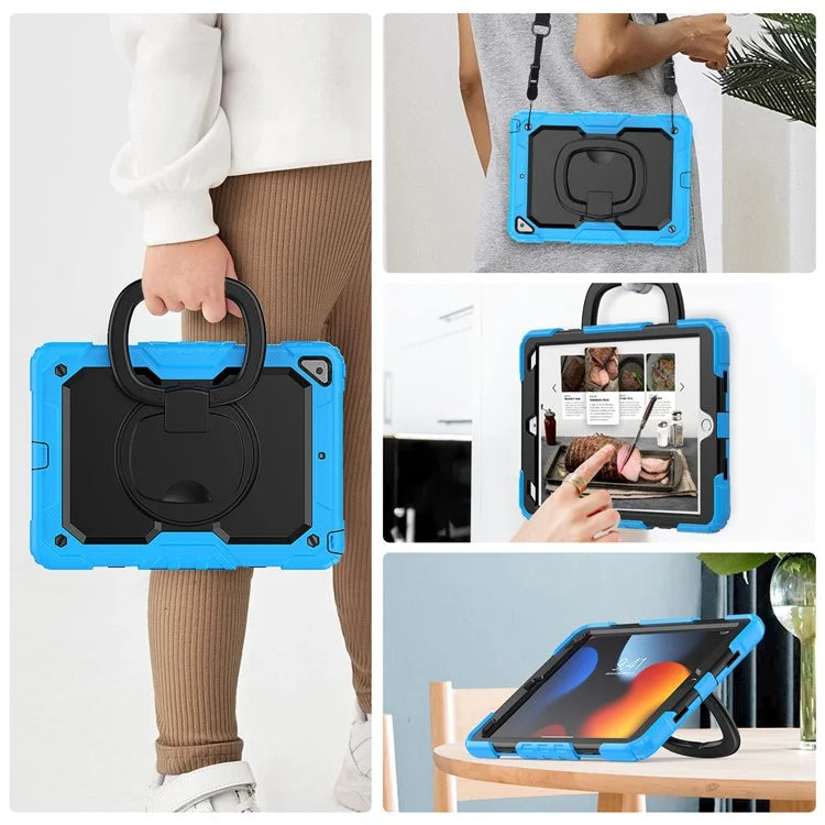 For iPad Pro 10.5-inch (2017) / Air 10.5 inch (2019) Case Handle Grip Kickstand Tablet Cover with Shoulder Strap