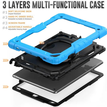 For iPad Pro 10.5-inch (2017) / Air 10.5 inch (2019) Case Handle Grip Kickstand Tablet Cover with Shoulder Strap