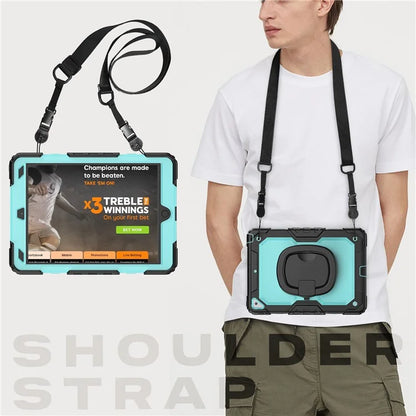 For iPad Pro 10.5-inch (2017) / Air 10.5 inch (2019) Case Handle Grip Kickstand Tablet Cover with Shoulder Strap+Baby Blue PC