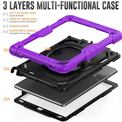 For iPad Pro 10.5-inch (2017) / Air 10.5 inch (2019) Case Handle Grip Kickstand Tablet Cover with Shoulder Strap