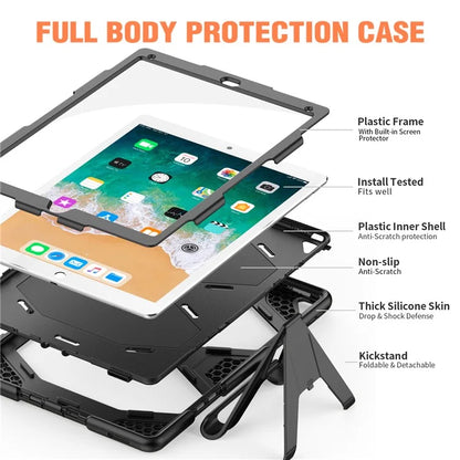 For iPad Pro 12.9 inch (2015) / (2017) Case PC + Silicone Tablet Kickstand Cover with PET Screen Protector