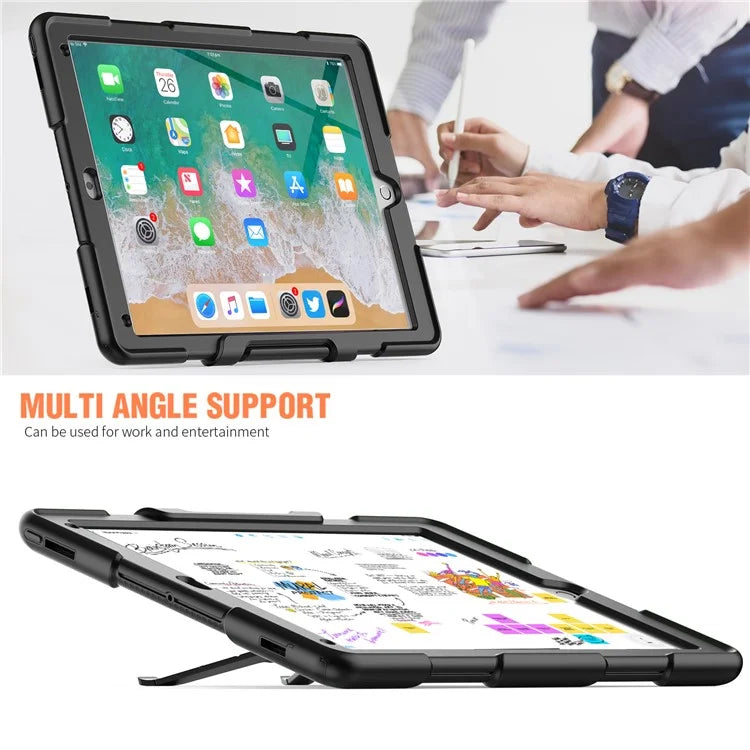 For iPad Pro 12.9 inch (2015) / (2017) Case PC + Silicone Tablet Kickstand Cover with PET Screen Protector