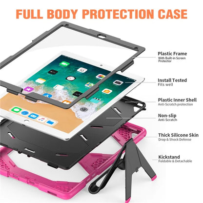 For iPad Pro 12.9 inch (2015) / (2017) Case PC + Silicone Tablet Kickstand Cover with PET Screen Protector