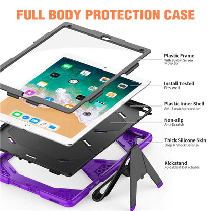 For iPad Pro 12.9 inch (2015) / (2017) Case PC + Silicone Tablet Kickstand Cover with PET Screen Protector