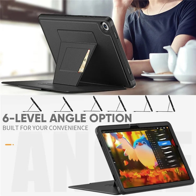 For Samsung Galaxy Tab A9+ SM-X210 / X216 / X218 Kickstand Case Card Slot Tablet Leather Cover
