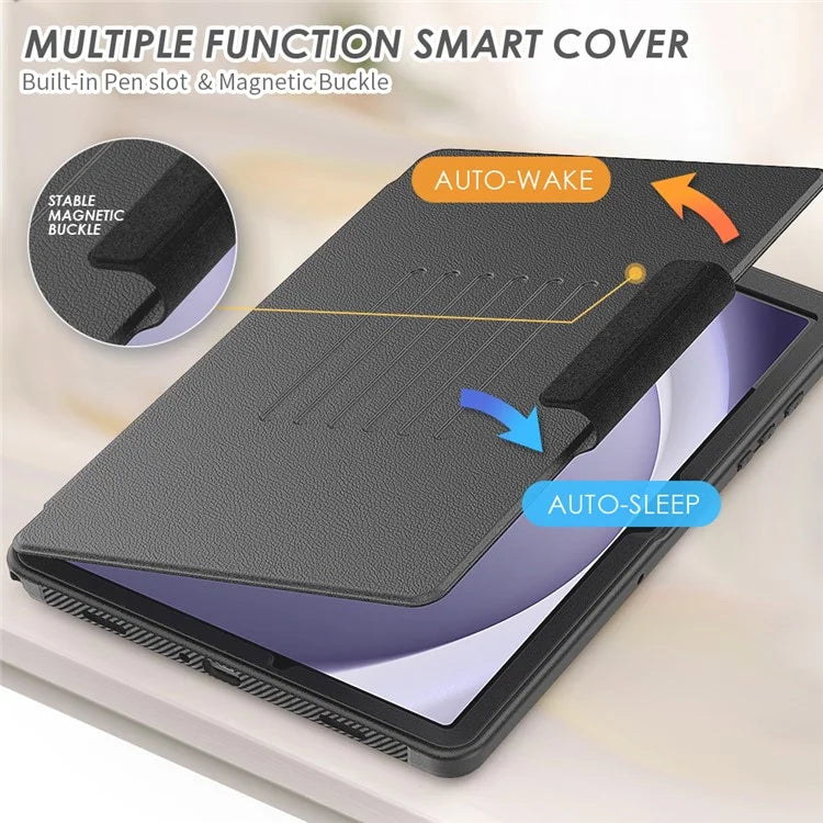 For Samsung Galaxy Tab A9+ SM-X210 / X216 / X218 Kickstand Case Card Slot Tablet Leather Cover