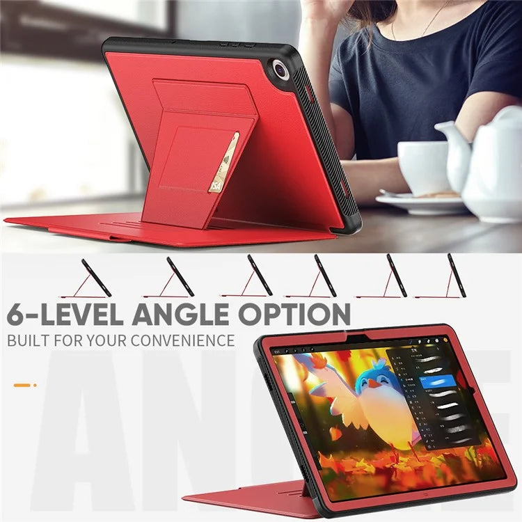 For Samsung Galaxy Tab A9+ SM-X210 / X216 / X218 Kickstand Case Card Slot Tablet Leather Cover