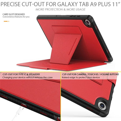 For Samsung Galaxy Tab A9+ SM-X210 / X216 / X218 Kickstand Case Card Slot Tablet Leather Cover